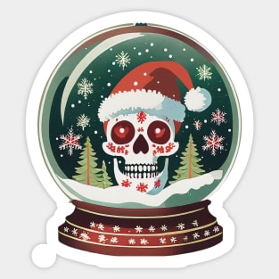 Santa Skull in a snow globe Sticker